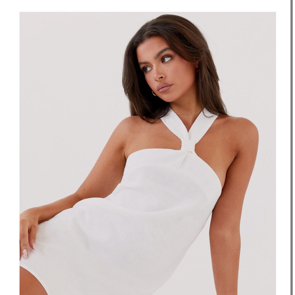 Peppermayo Keira Linen Mini Dress - White